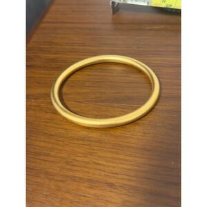 Matte Gold Tone Bangle Bracelet Brushed Finish Minimalist Slip-On
